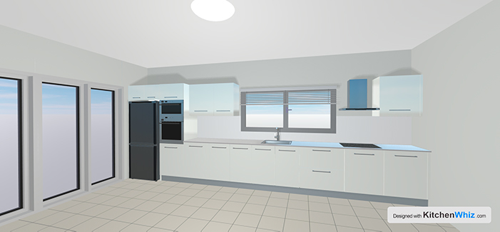 Kitchen design white glossy